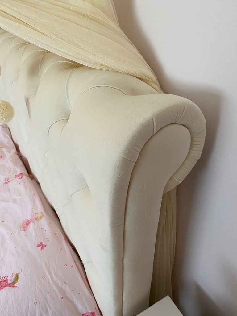 Upholstered Double Bed Frame and Blanket box.