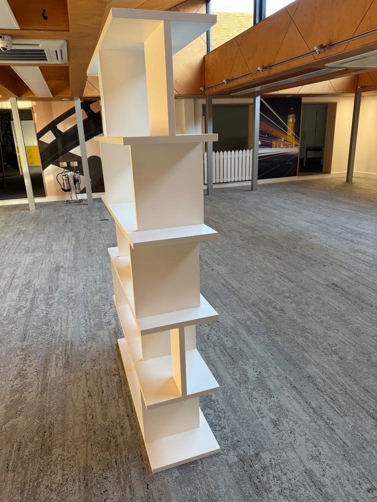 Extra large shelving unit room divider in white  Lavetsi 