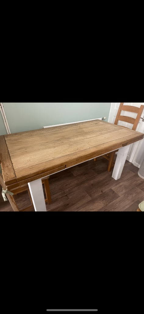 image for Solid oak farm house table 