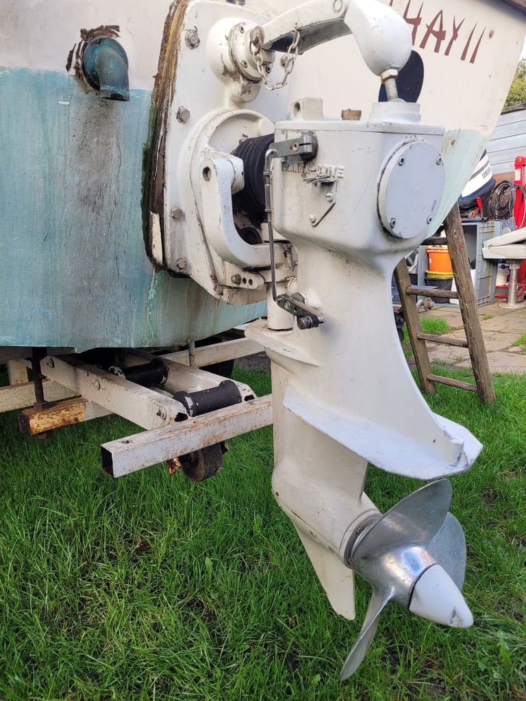 19ft cabin boat, inboard engine and road trailer