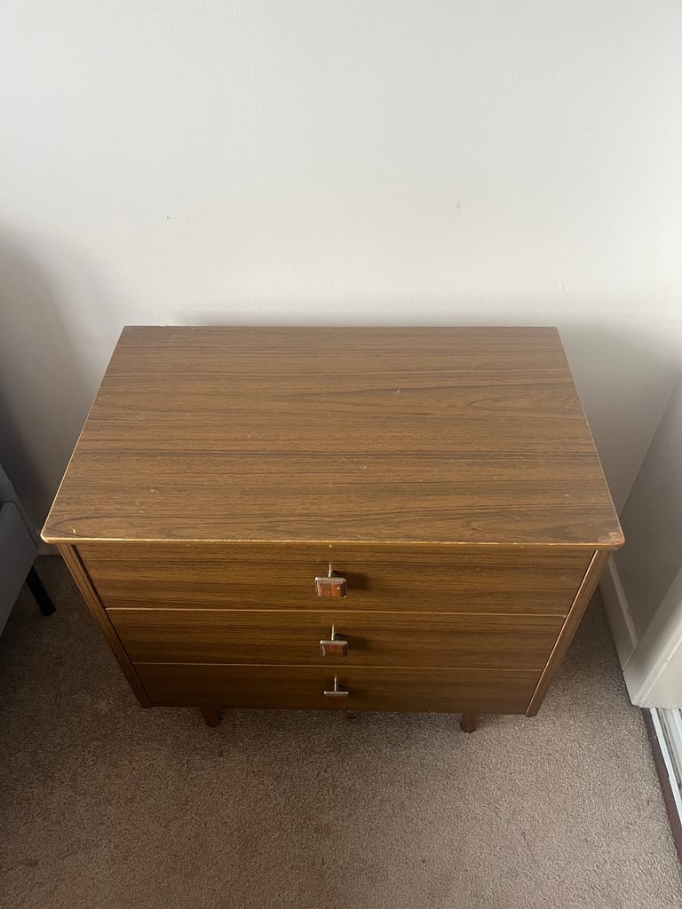 Mid century brown bed side table 