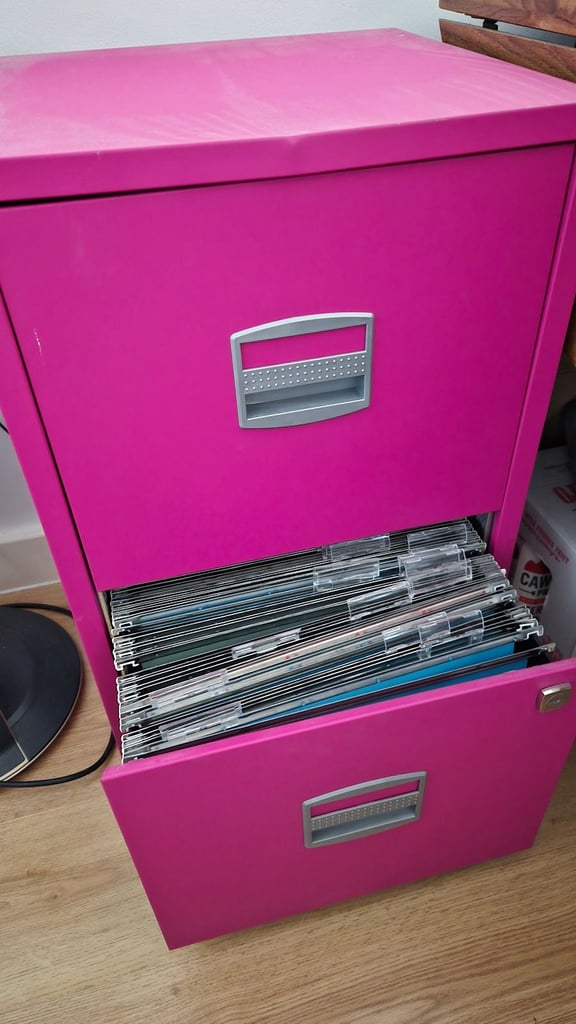 Pink filing cabinet, free