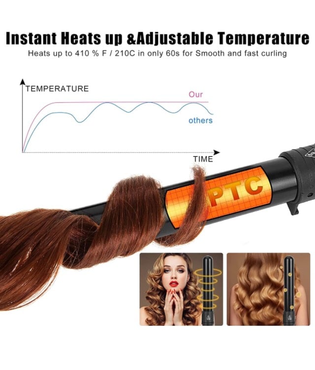 5 in 1 Curling Iron Curl Wand Set 