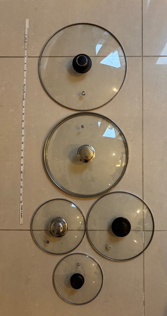 5x Glass Saucepan Lids