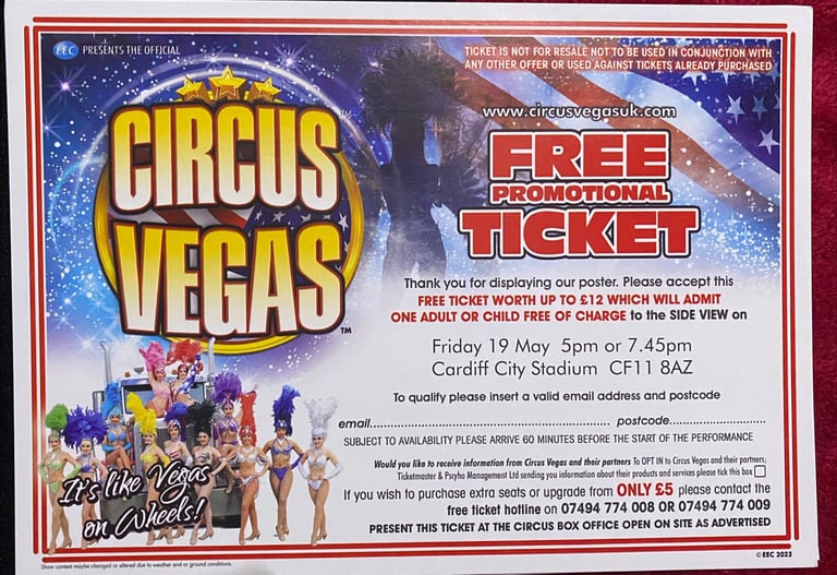 Circus vegas tickets x 4