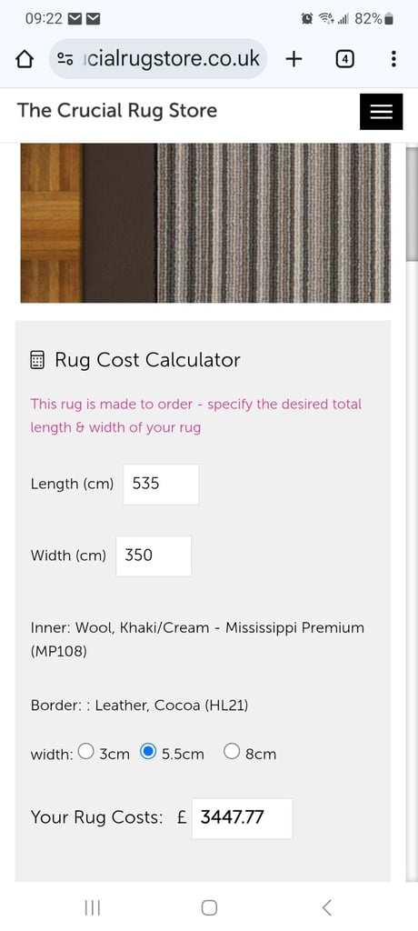 100% Wool Rug from Crucial Trading - Very Large 5.35m x 3.5m