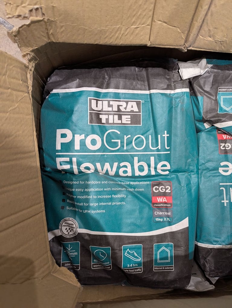 Charcoal Tile Grout. 15kg bags x 3. Going free