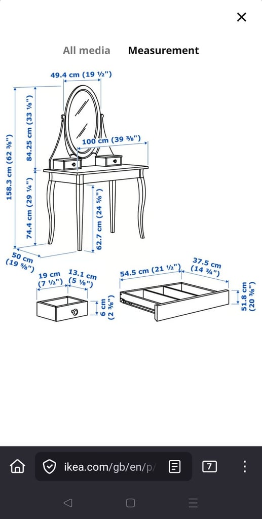Ikea dressing table White vanity makeup mirror Hollywood lights