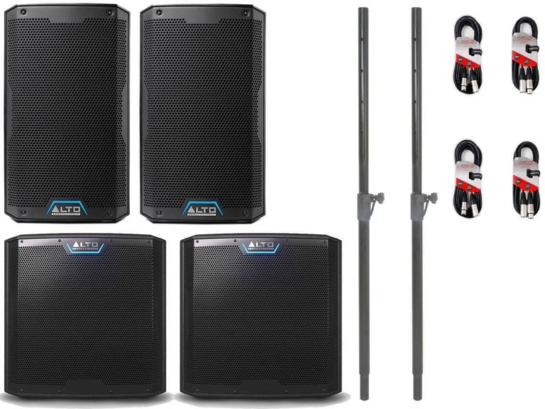 image for ALTO PA System 2x TS412 Inch Tops + 2x TS315s 15” Subs + QTX Telescopic Poles