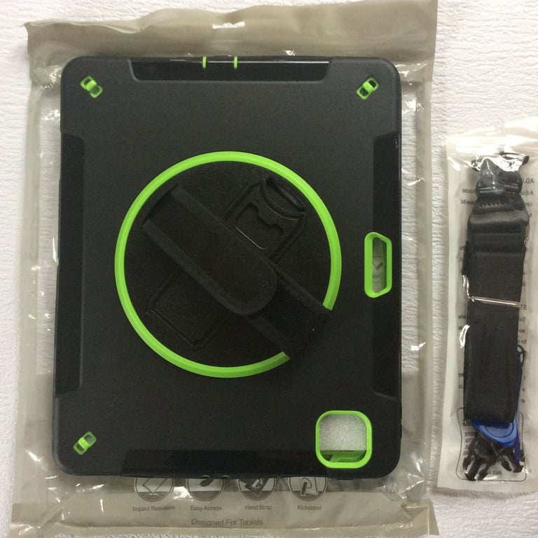 image for Miesherk iPad Pro 12.9  case - green - 360 rotation, kickstand, hand strap - new