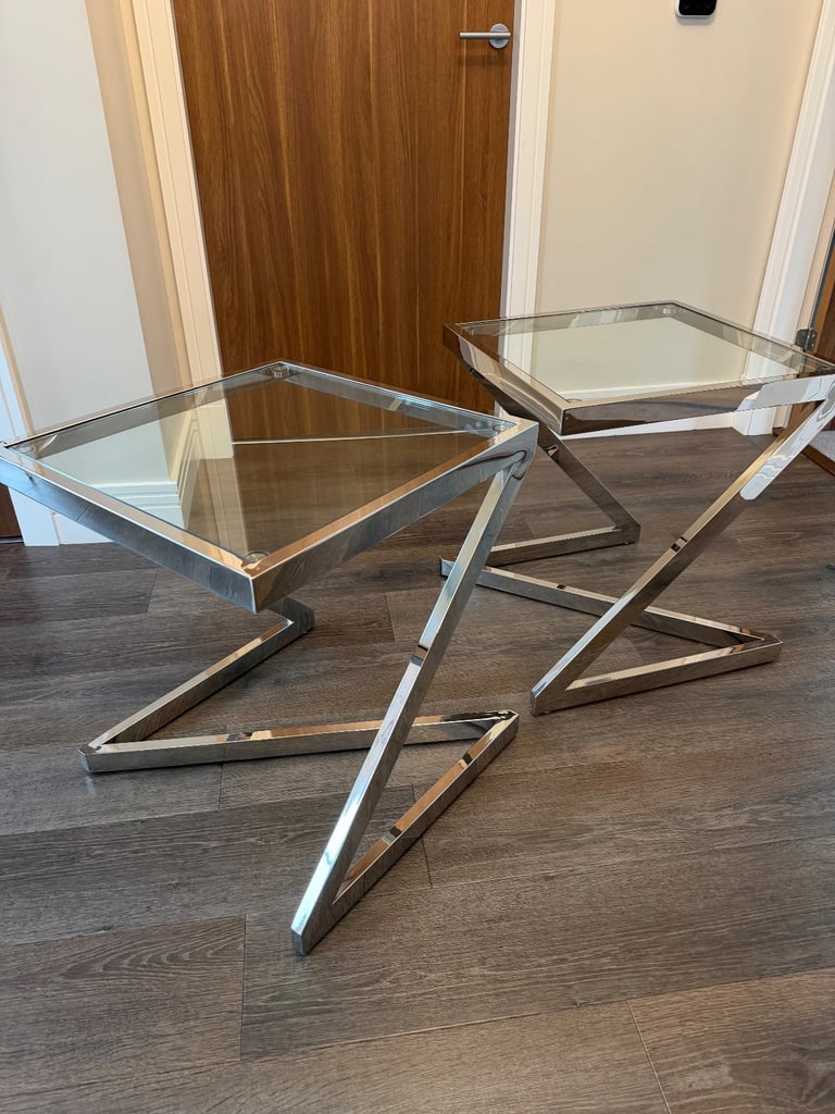 Coffee Tables - Glass & Chrome x2
