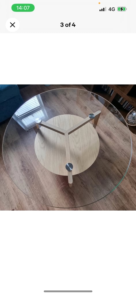 image for M&S glass top coffee table 