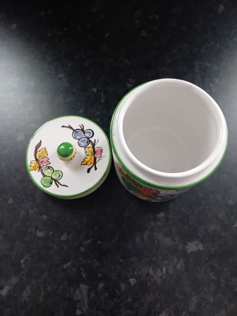Italian lidded storage pot