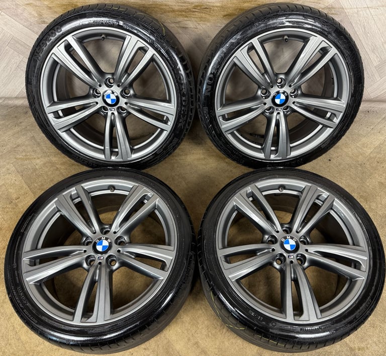 19" GENUINE BMW 3 SERIES 442 FERRIC GREY M SPORT F30 F31 F32 E90 E92 ALLOY WHEELS TYRES ALLOYS