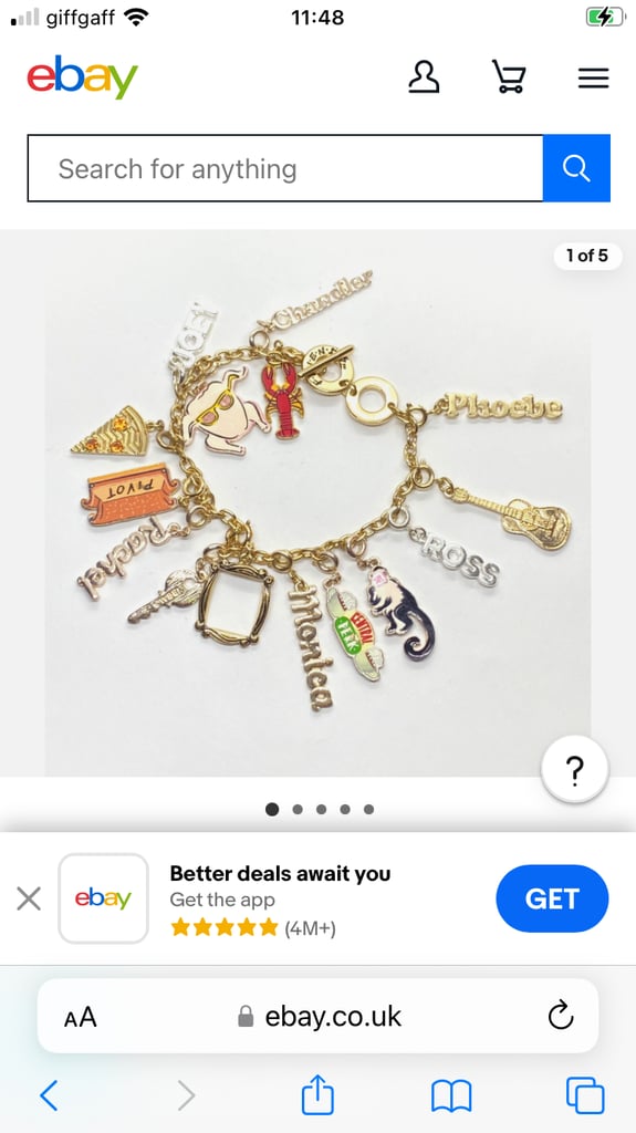 Friends tv show lucky charm bracelet