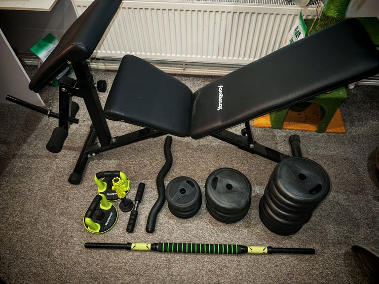 Strongway kettlebell and Wright bench