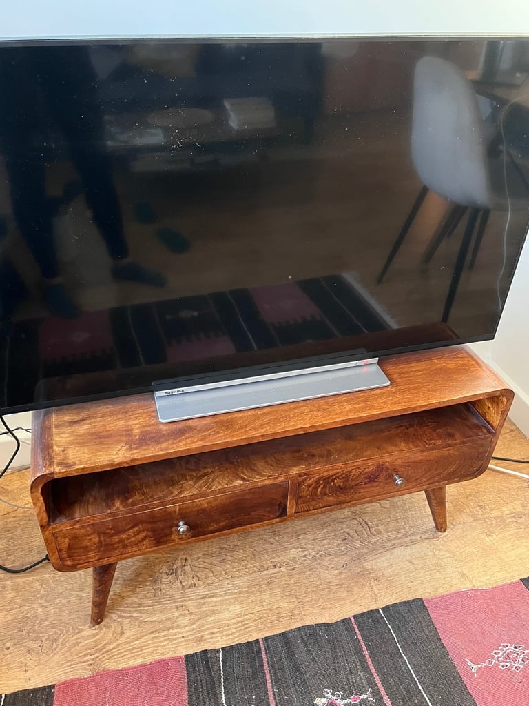 Retro Wooden TV Stand with Drawers - Great Condition!
