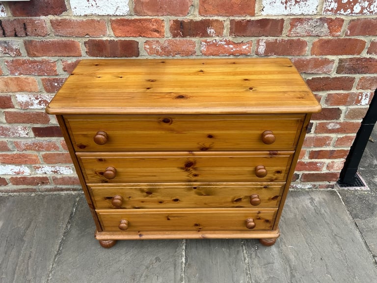Solid Pine Chest of Drawers - Good Condition 