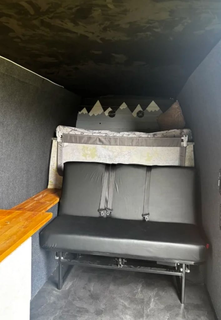 Rock and roll bed for camper van