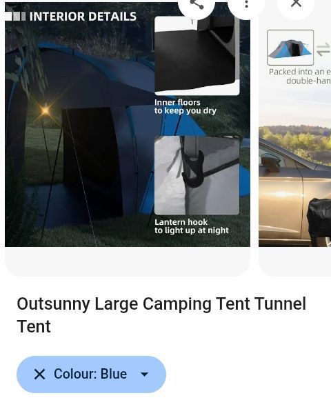 image for 6 Berth Large Camping Tunnel Tent