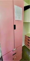 Large Ikea Pink Kids Child Nursery Girls Wardrobe Drawers Storage Unit