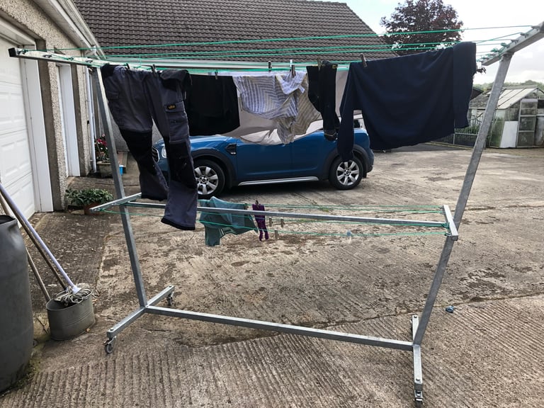 Mobile clothes line, in Ballymena, County Antrim