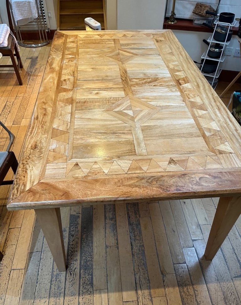 Stunning Solid Wood Parquet Dining Table - FREE Delivery Available