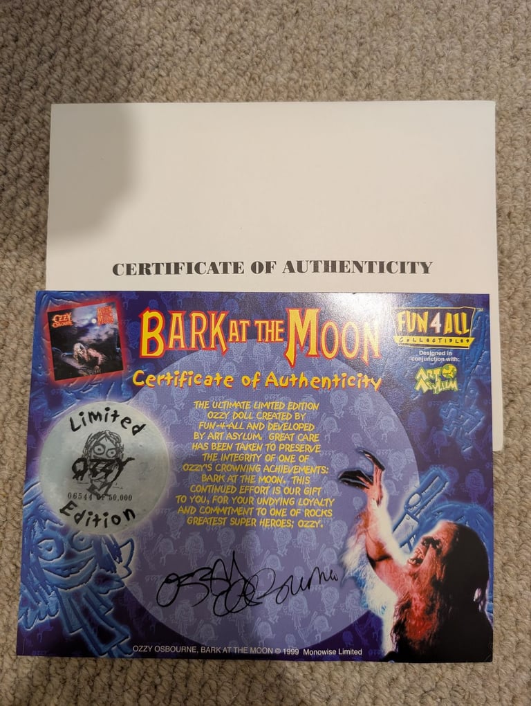 Ozzy Osbourne rare Bark at the Moon collection figure brand new in box 