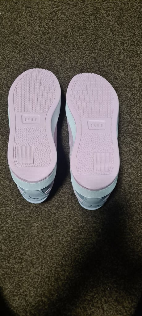 PUMA Carina Street Womens Platform Sneakers - White-Grape-Mist-Silver Size 7.5