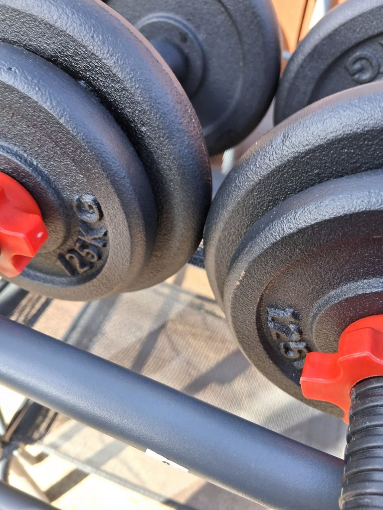 Mix of weights and kettle bells