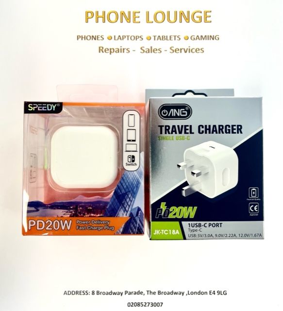 Fast 20w PD Mains Adaptor with USB C port Suitable for charging Samsung, iphone, ipad, tablet