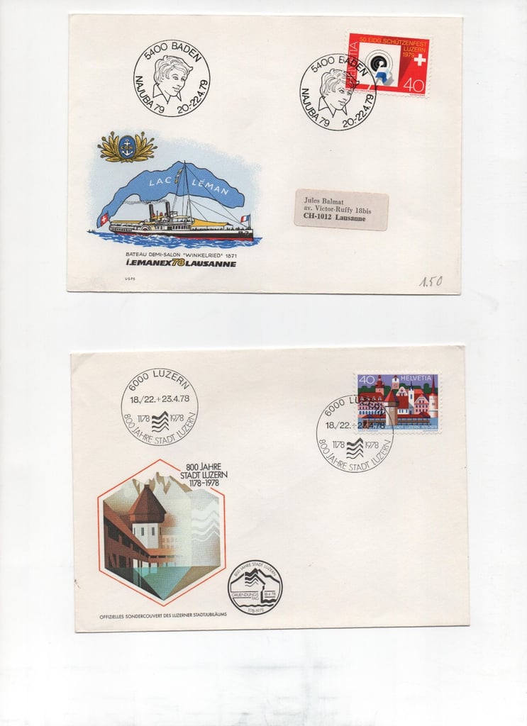 412 Switzerland first day covers