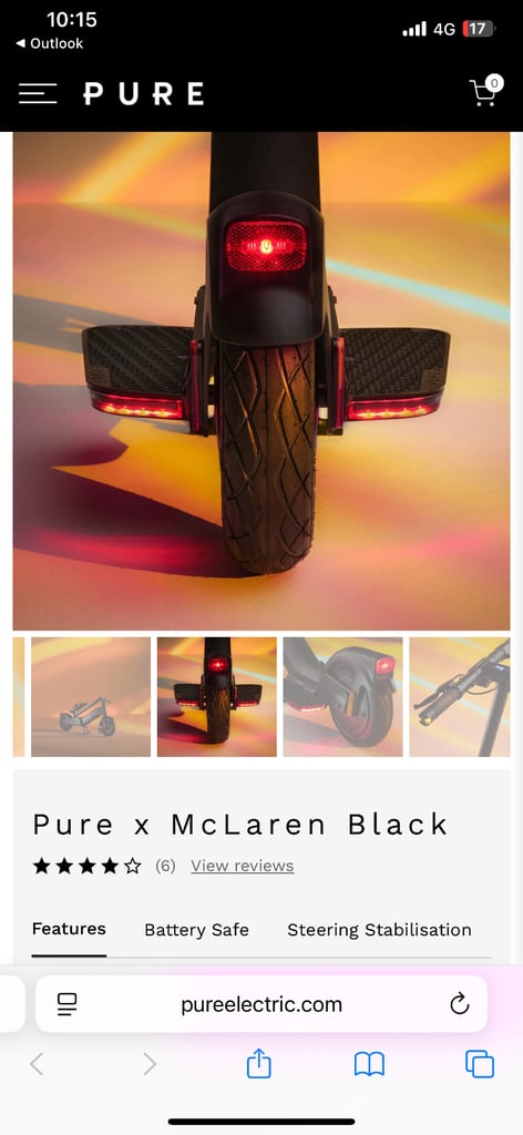 Electric Scooter Pure x Mclaren Black £230 bought for £799 in March…