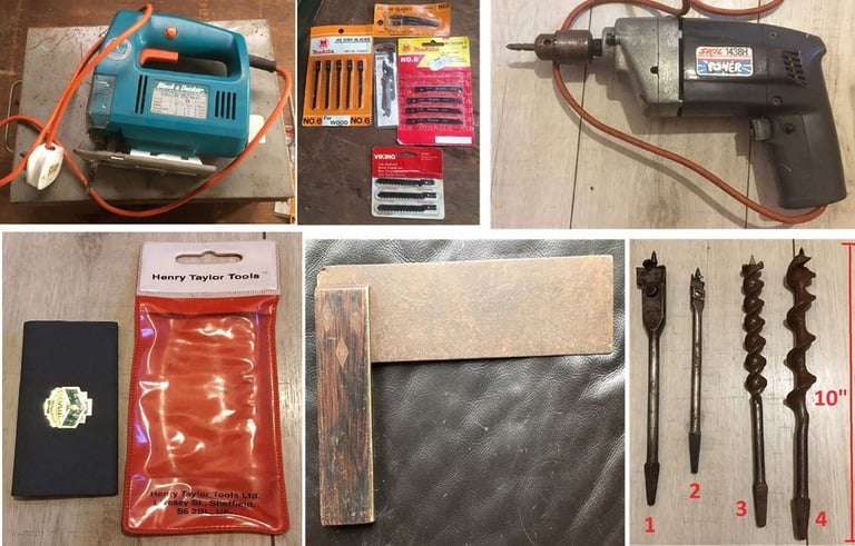 image for Tools: B&D Jigsaw & blades, Skil drill, set square, auger / drill bits. Eccles, Mcr