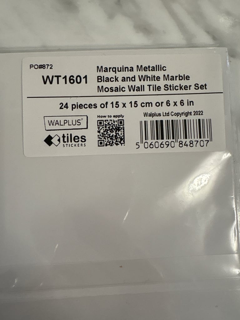 Black and White Marble Mosaic Wall Tile STICKERSX92