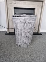 Grey laundry basket 
