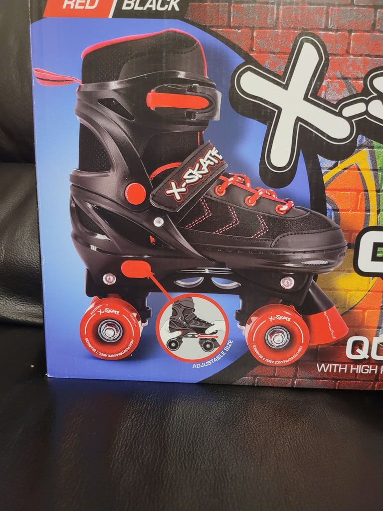 Brand new M.Y X-Skate QS-60s Adjustable Quad Skates Red-Black