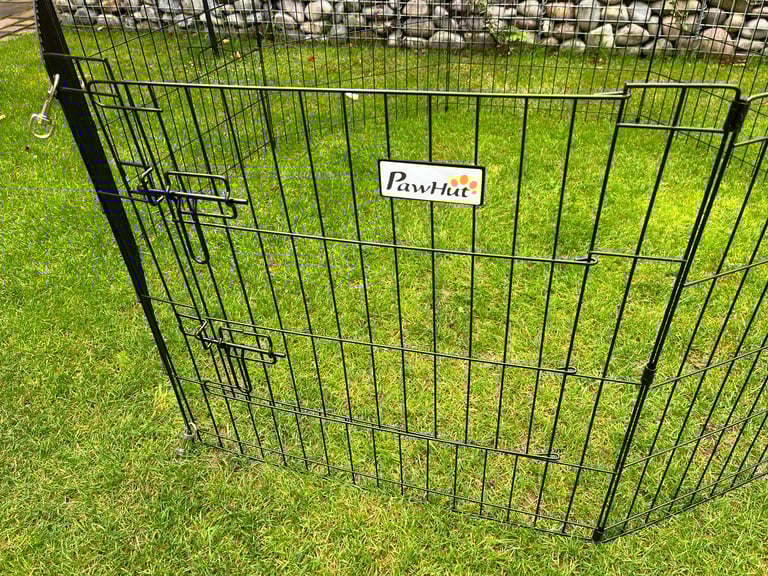 PawHut 24'' Pet Dog Playpen - Eight-Panel Metal Fence