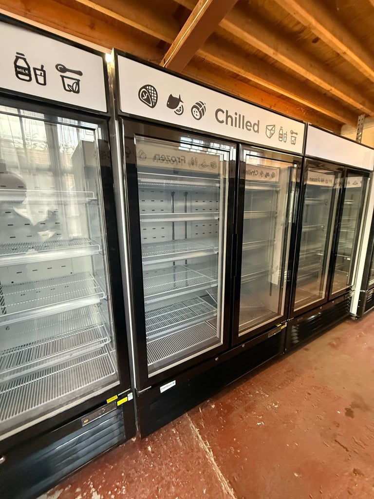 Commercial upright fridge or freezer display for shop cafe supermarket 