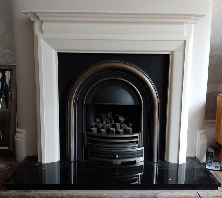 Fireplace, granite hearth and fire surround in excellent condition 