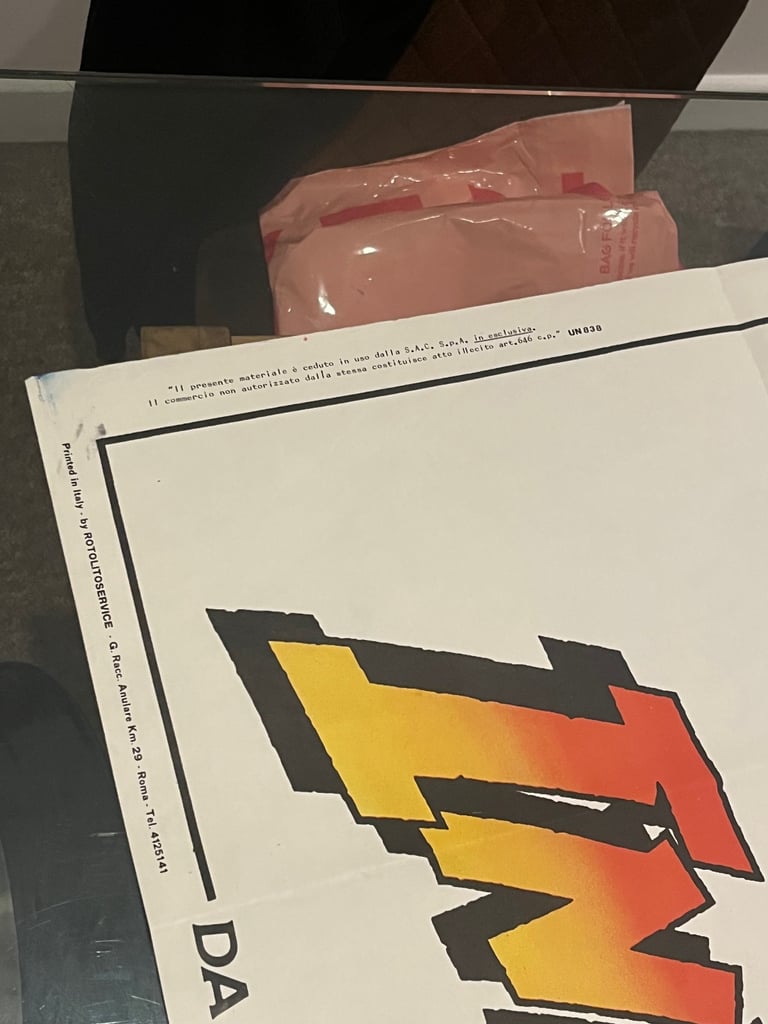 Very Large Italian Indiana Jones & The Temple Of Doom Movie Poster 1984