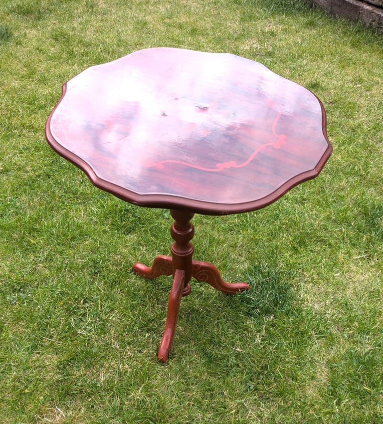 image for Rosewood Veneer Side Table For Restoration 52cm Diameter