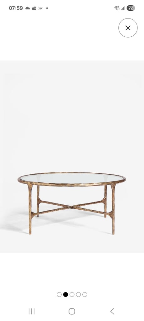 Next gold & glass coffee table 