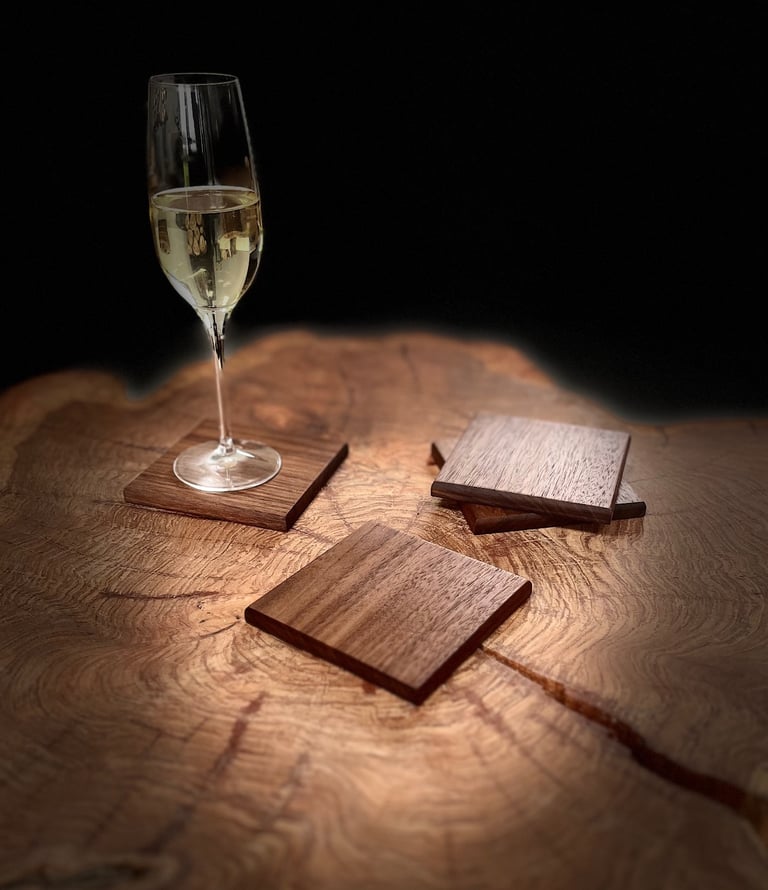 image for Handmade American black walnut Coasters - Pair 