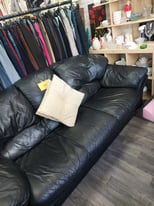 Black leather sofas 