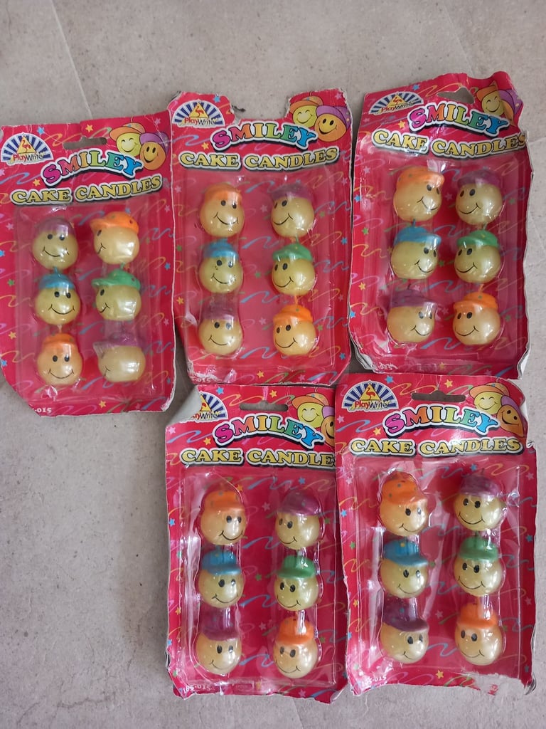 Birthday and cake candles 12 packs in 2 pictures.  All for £2
