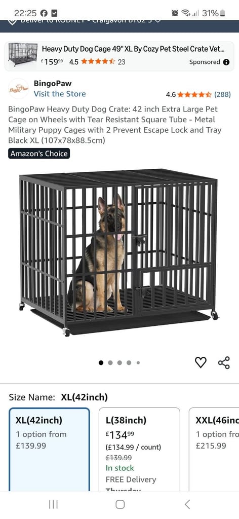 Bingo Paws dog pen Brand New Size - 123*61*23cm