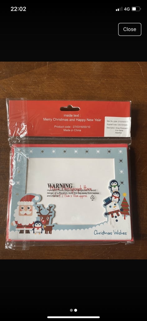 image for Christmas Photo Frame Cards with Envelopes