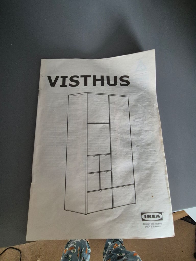 White/Grey VISTHUS IKEA Wardrobe