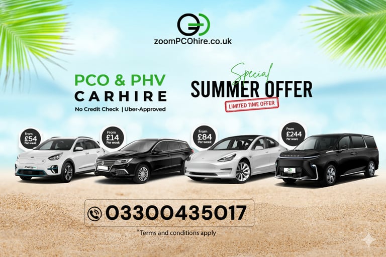 image for PCO Car Hire Rent to Buy 7 8 9 Seater Tesla Mercedes BMW UberXL Exec Lux Wheely Blacklane